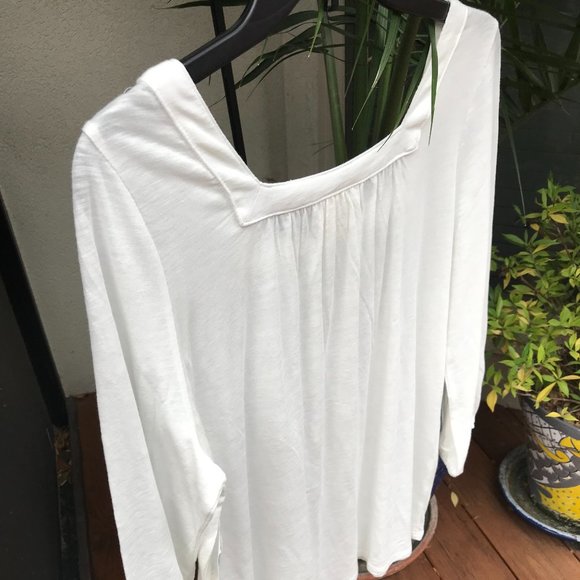 STYLE & CO | Square Neck White Boho Top - Medium - Picture 3 of 7